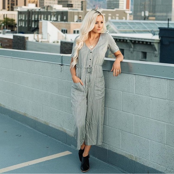 NWOT Roolee Striped Jumpsuit